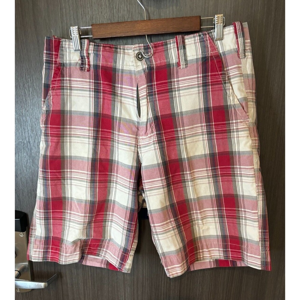 Plugg Co. Chino Shorts Men's 36 Multicolor‎ Plaid tartan Pocket Zip